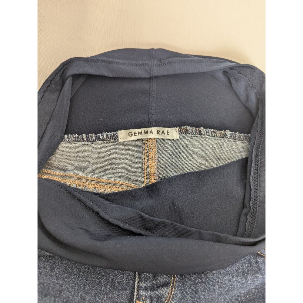 Gemma Rae Maternity Shorts Dark Medium Blue Pregnancy Belly Cover Band Sz S 2 4 - Picture 4 of 4